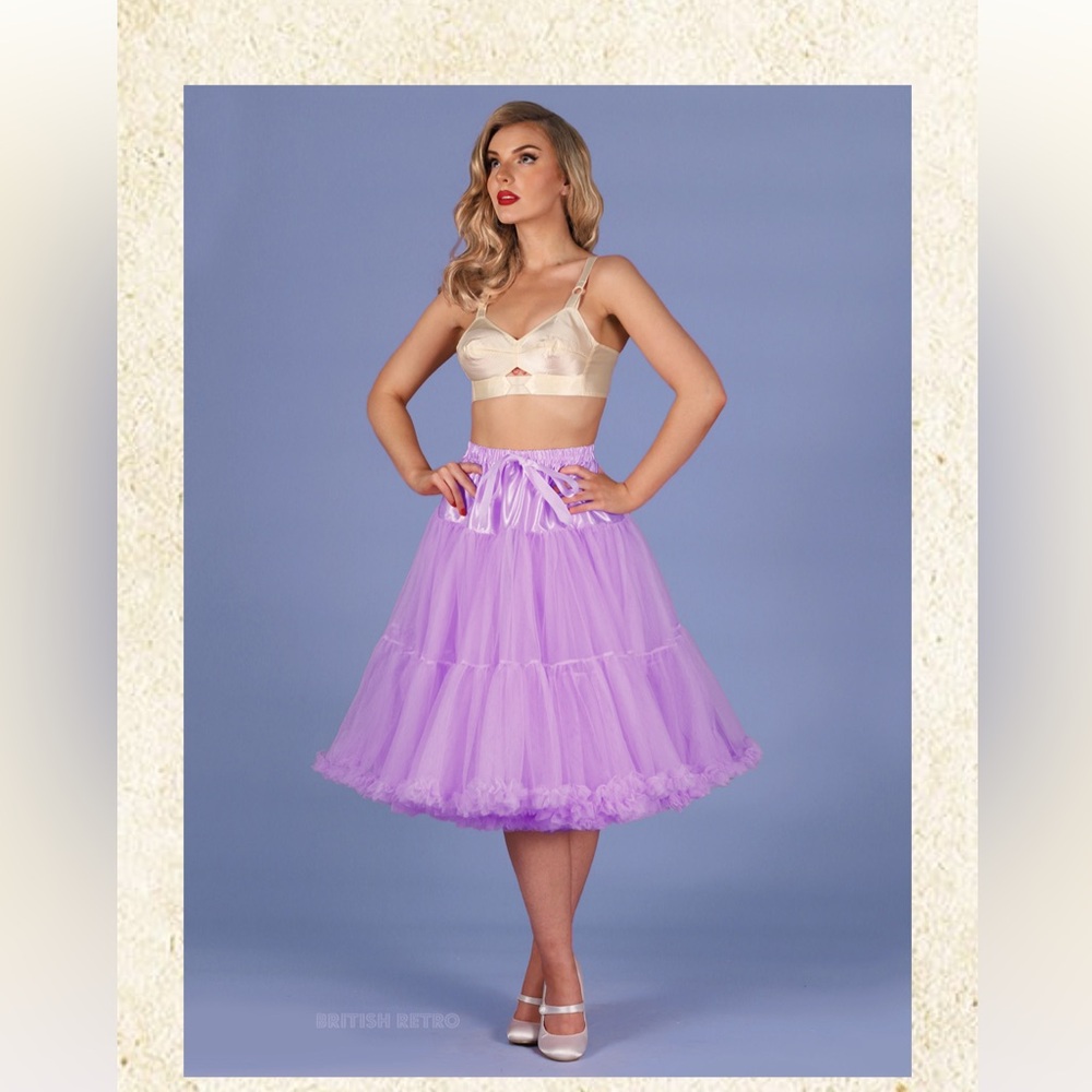 British retro petticoat in lilac purple lavender crinoline fits xs s m l xl 2x